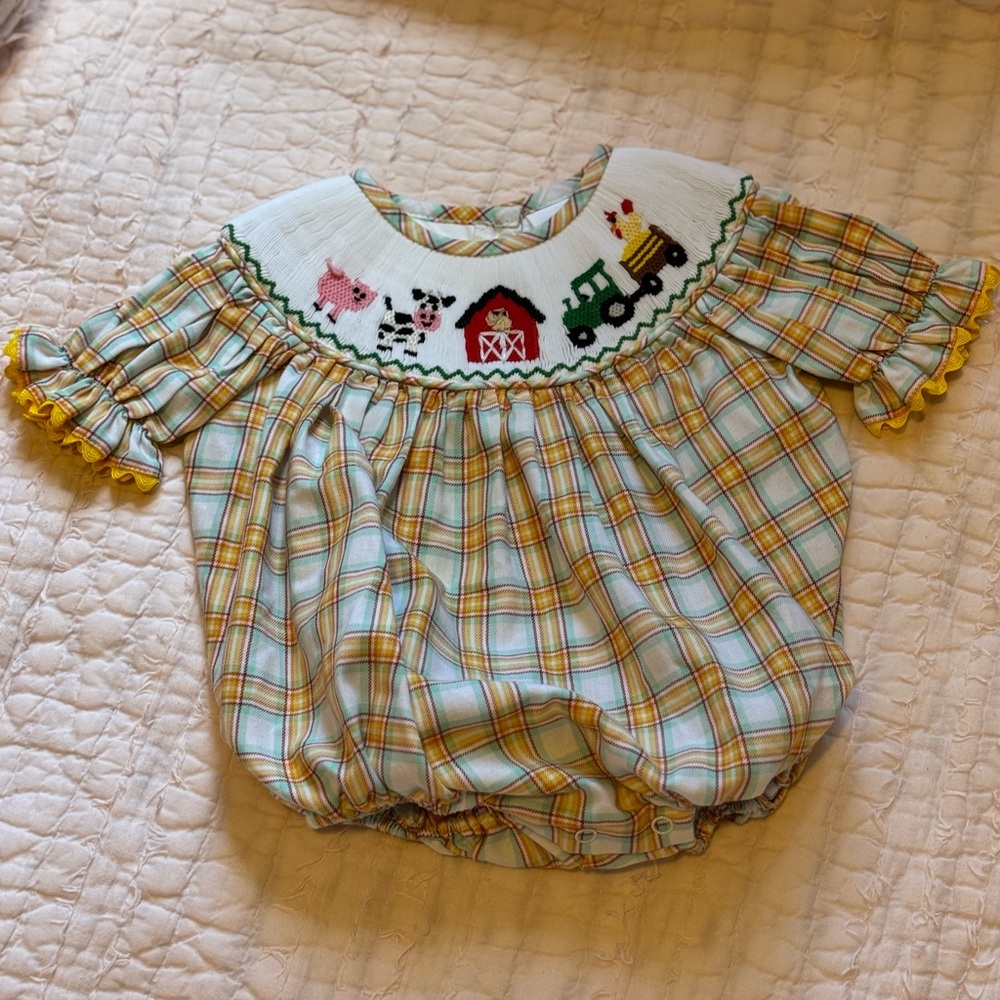 🐓🚜Smocked Farm Girl Bubble Fit